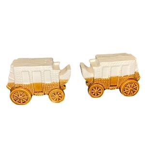 Vintage Covered Wagon Salt & Pepper Shakers